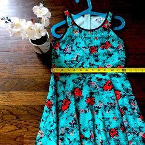 DKNY Girls Turquoise floral dress
